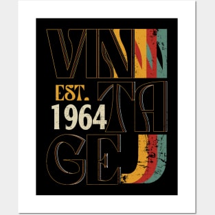 Birthday for Men Est. 1964 Retro Bday 60th Birthday Gift Posters and Art